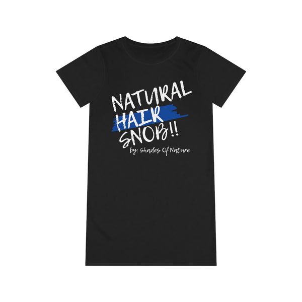 Natural Hair Snob T-Shirt Dress (Blue Paint Swipe)