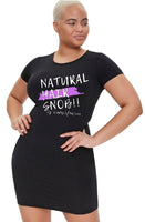 Natural Hair Snob T-Shirt Dress (Lavender Paint Swipe)