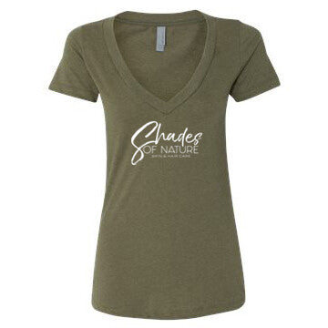 Military Green Women's V-Neck Tee