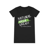 Natural Hair Snob T-Shirt Dress (Mint Green Paint Swipe)