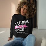 Natural Hair Snob Crop Hoodie (Pink Paint)